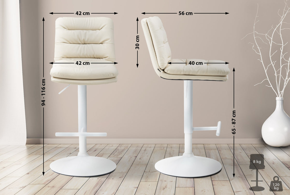 Barhocker Damar Kunstleder weiß – Ansicht 9
