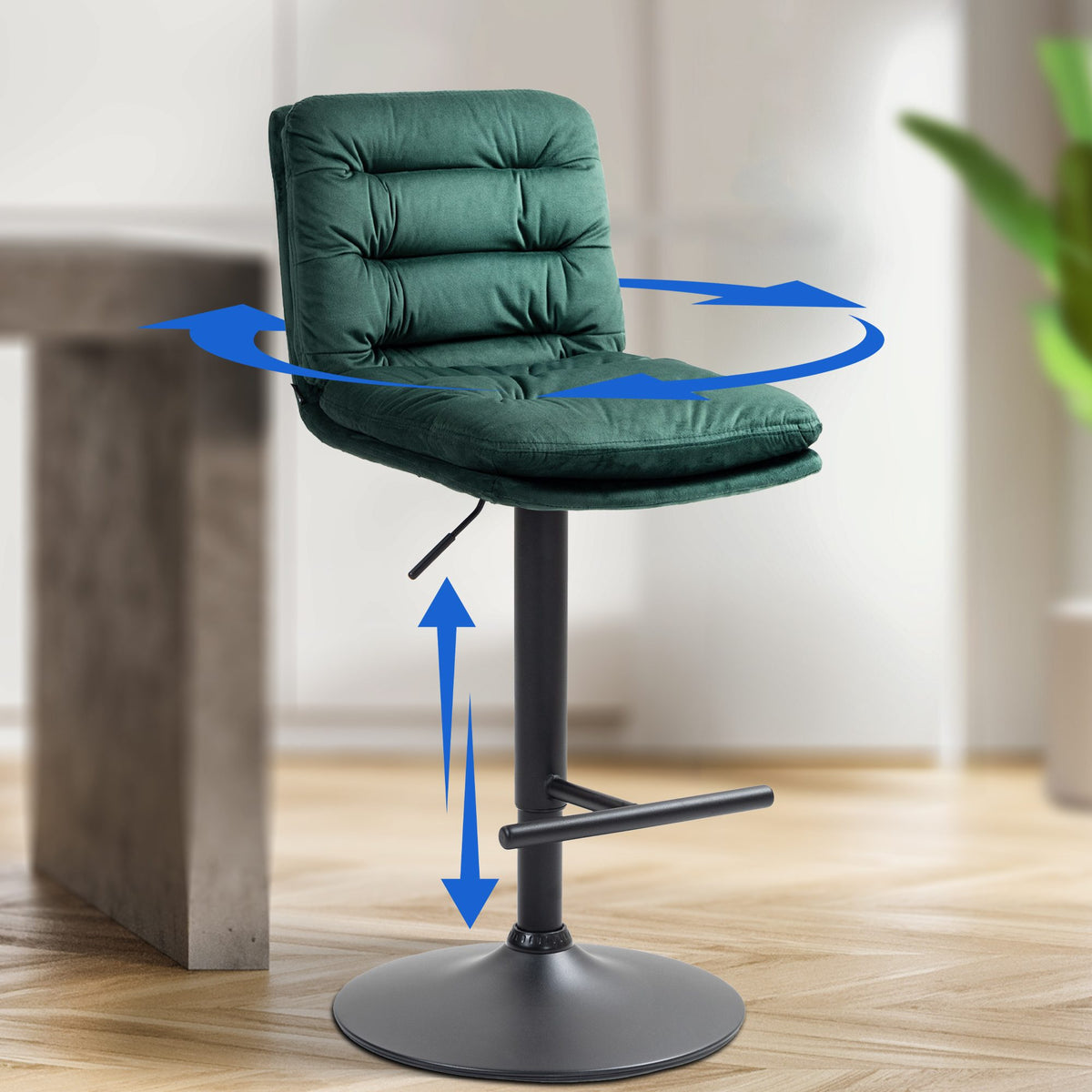Barhocker Damar Samt schwarz – Ansicht 18