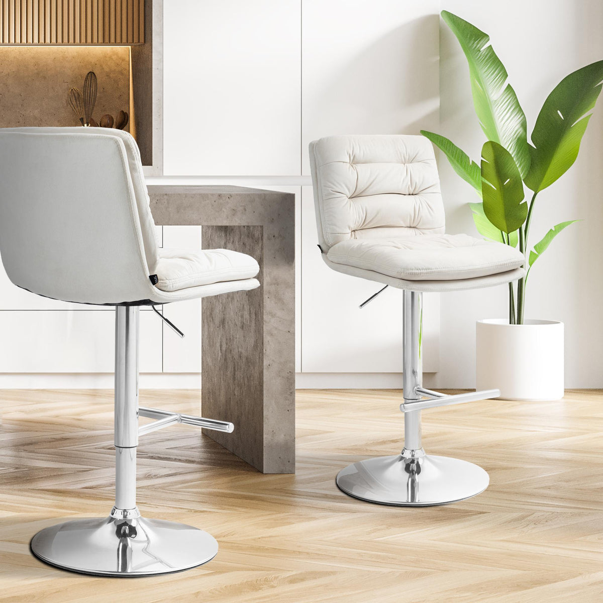 Barhocker Damar Samt chrom – Ansicht 3