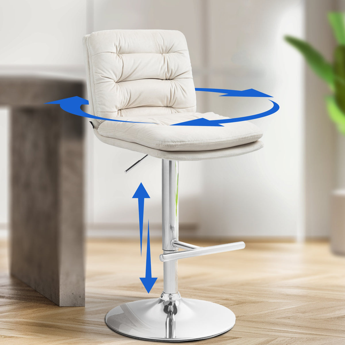 Barhocker Damar Samt chrom – Ansicht 4