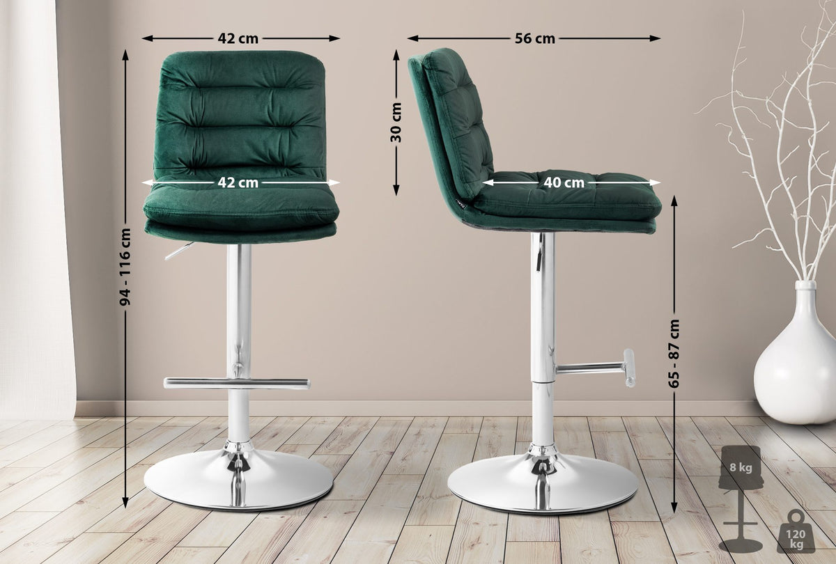 Barhocker Damar Samt chrom – Ansicht 16