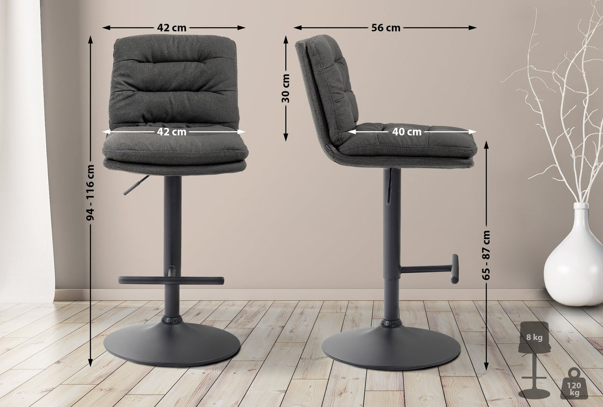 Barhocker Damar Stoff schwarz – Ansicht 16