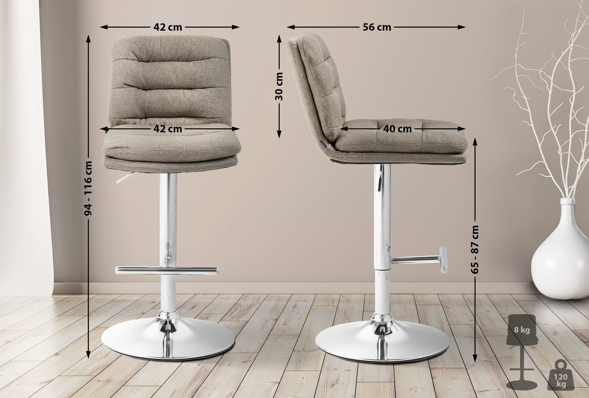Barhocker Damar Stoff chrom – Ansicht 9