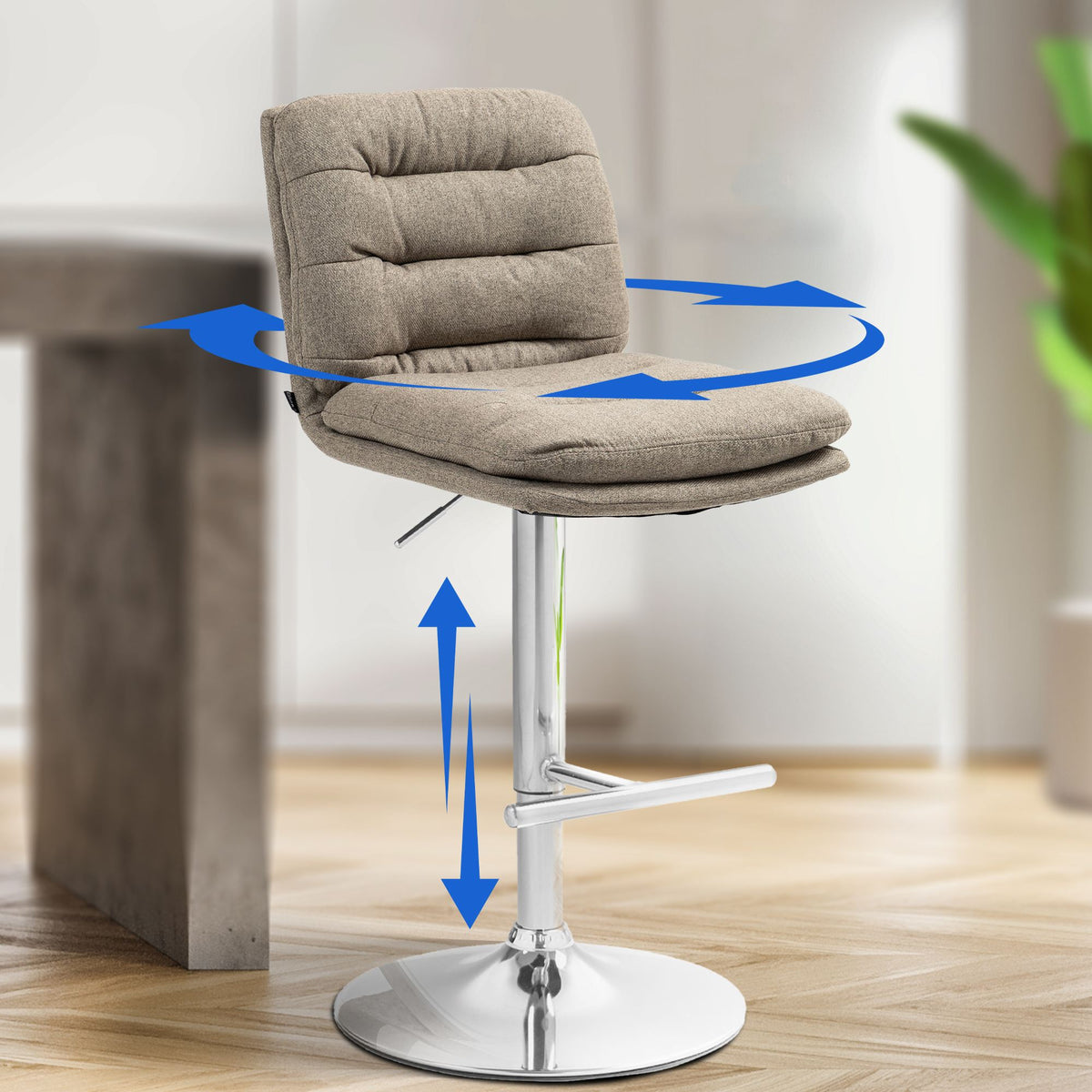 Barhocker Damar Stoff chrom – Ansicht 10
