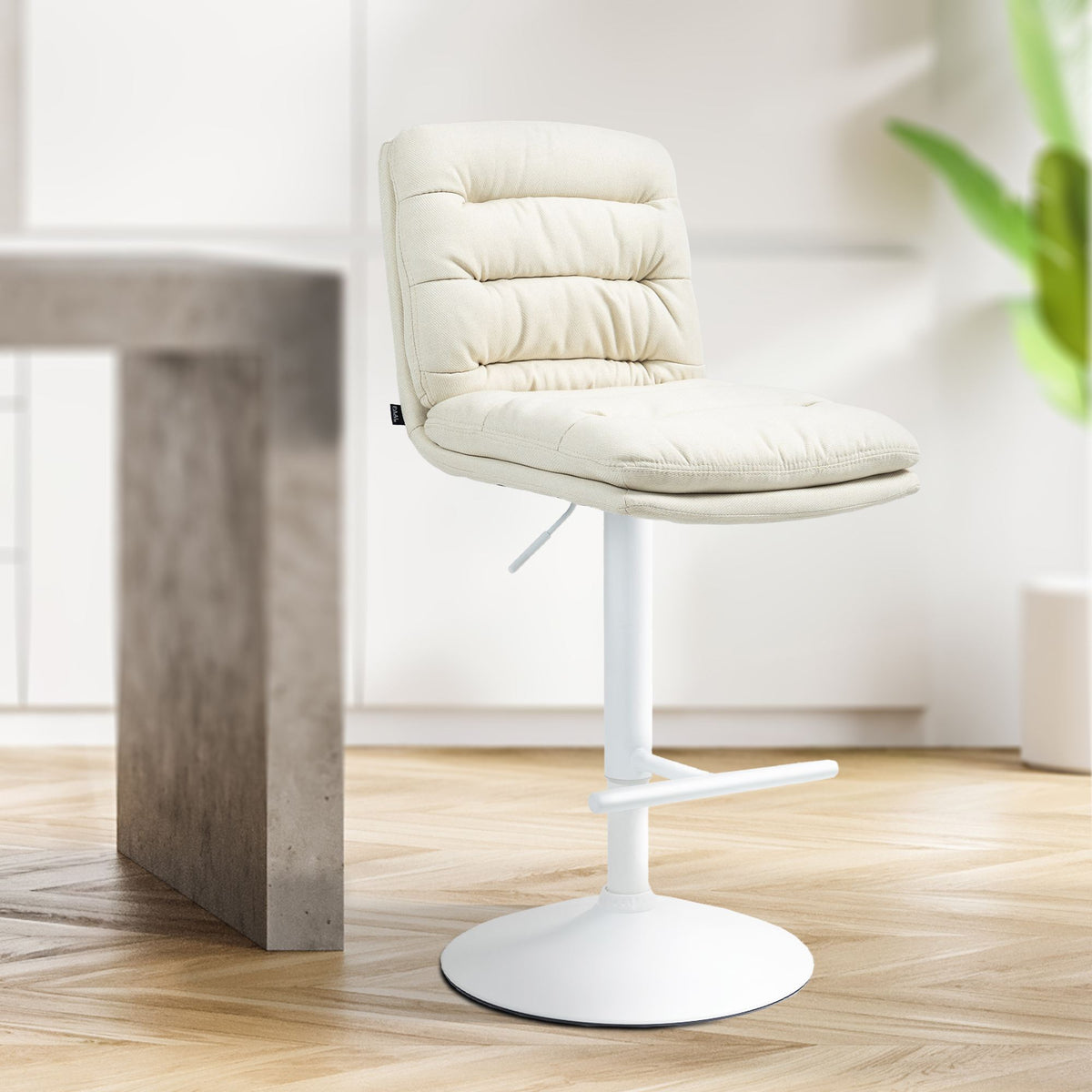 Barhocker Damar Stoff weiß – Ansicht 7