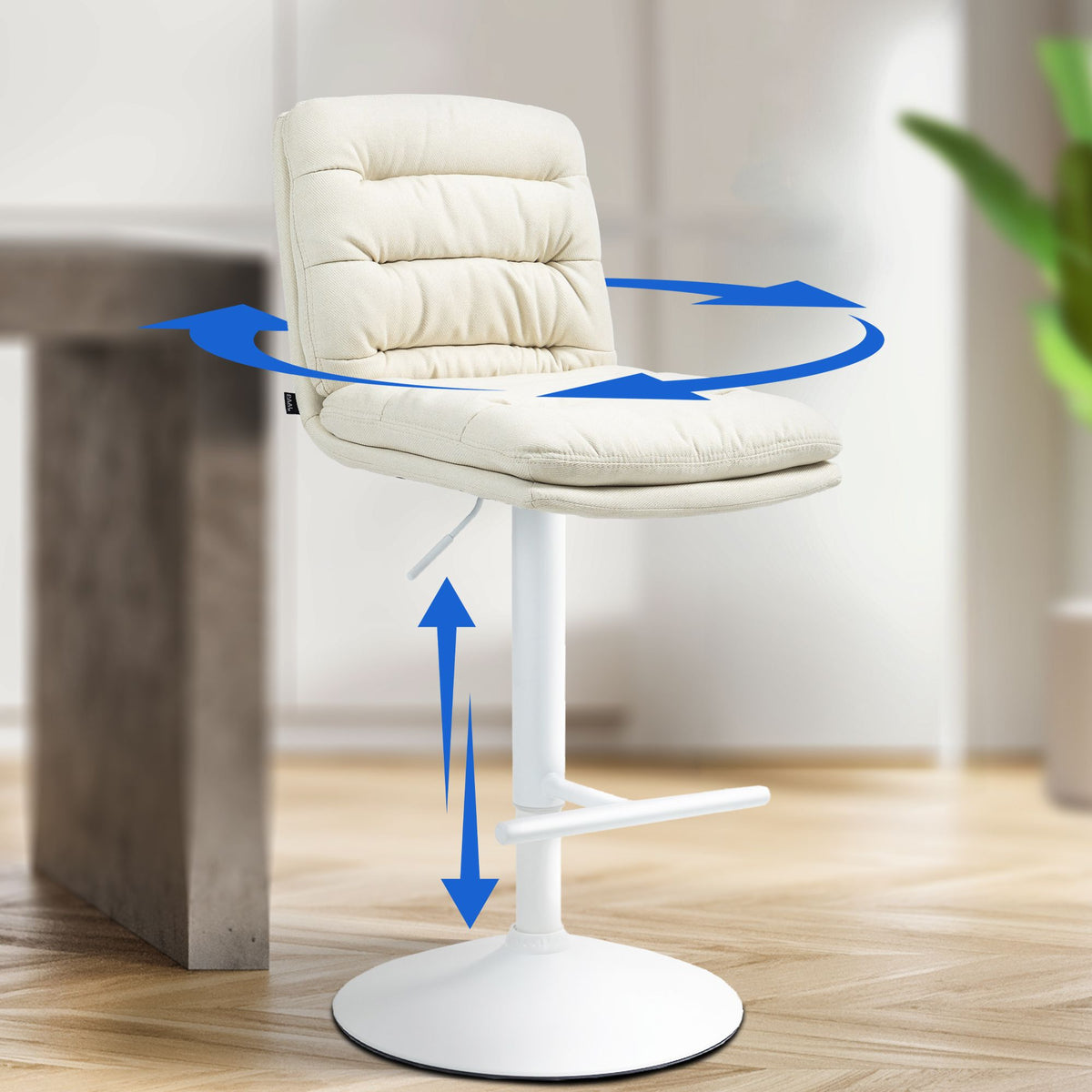 Barhocker Damar Stoff weiß – Ansicht 3