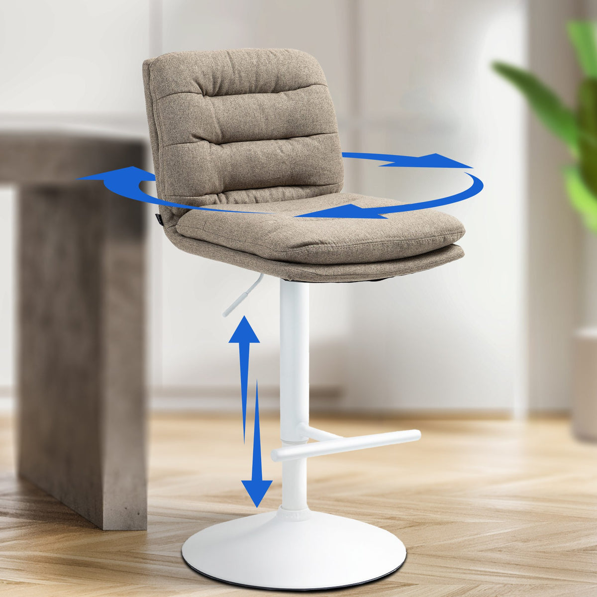 Barhocker Damar Stoff weiß – Ansicht 10