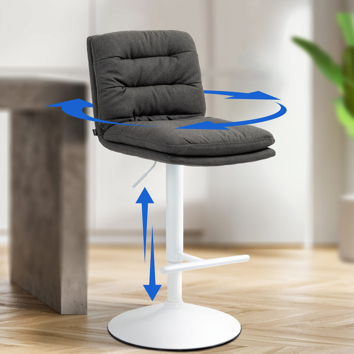 Barhocker Damar Stoff weiß – Ansicht 17
