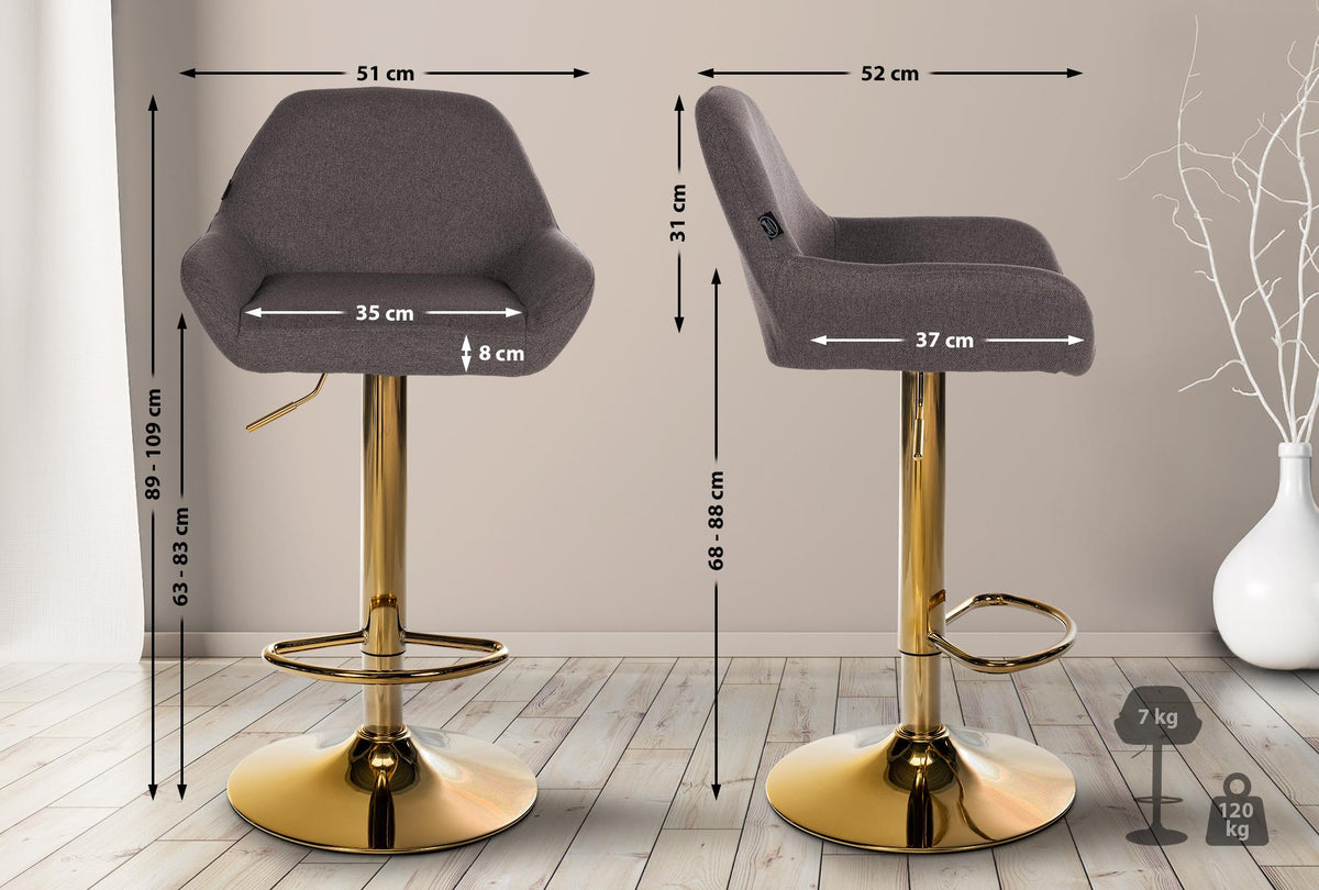 Barhocker Braga Gold Stoff – Ansicht 16