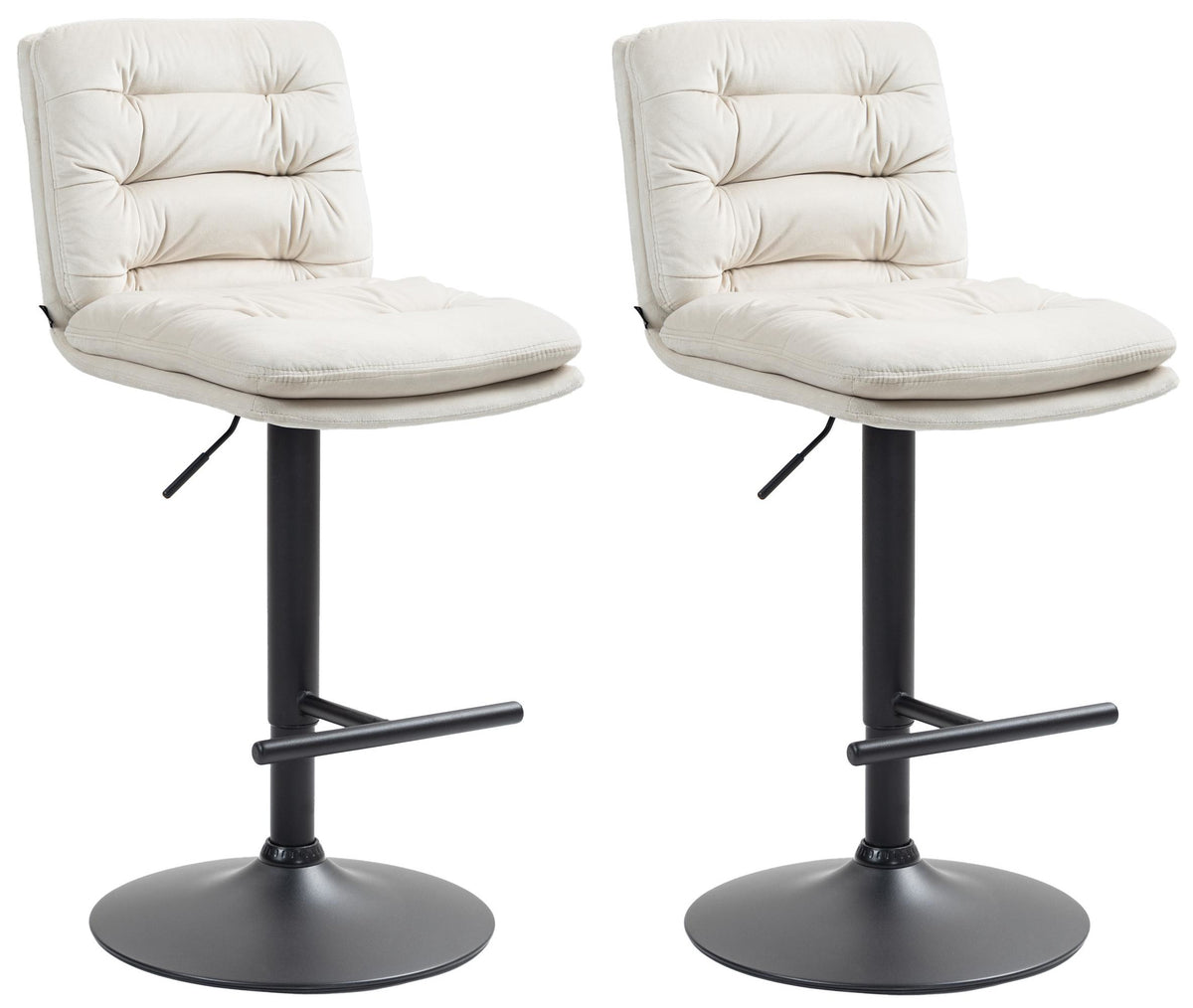2er Set Barhocker Damar Samt schwarz