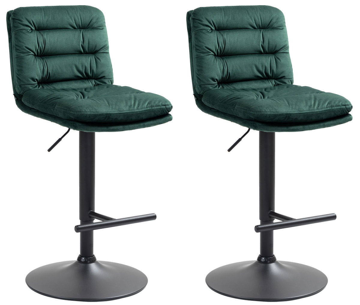 2er Set Barhocker Damar Samt schwarz – Ansicht 15