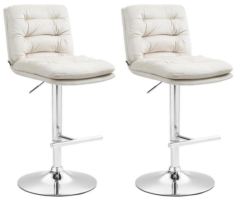 2er Set Barhocker Damar Samt chrom