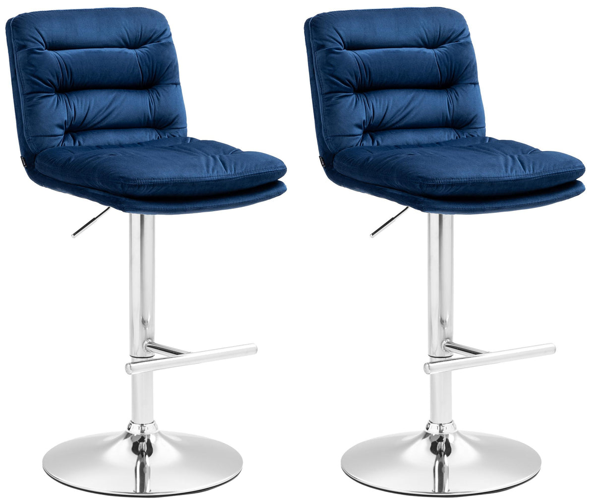 2er Set Barhocker Damar Samt chrom – Ansicht 8