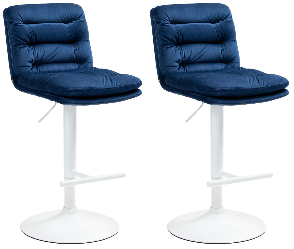 2er Set Barhocker Damar Samt weiß – Ansicht 8