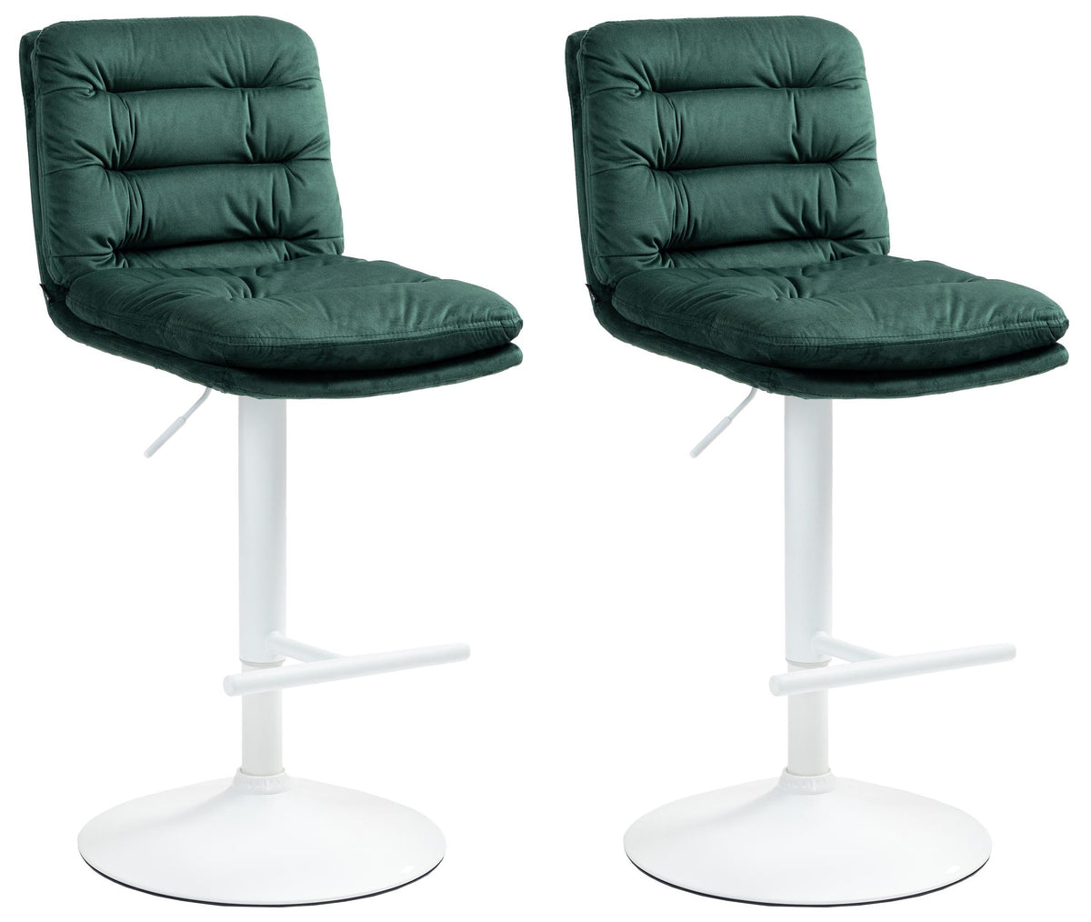 2er Set Barhocker Damar Samt weiß – Ansicht 15