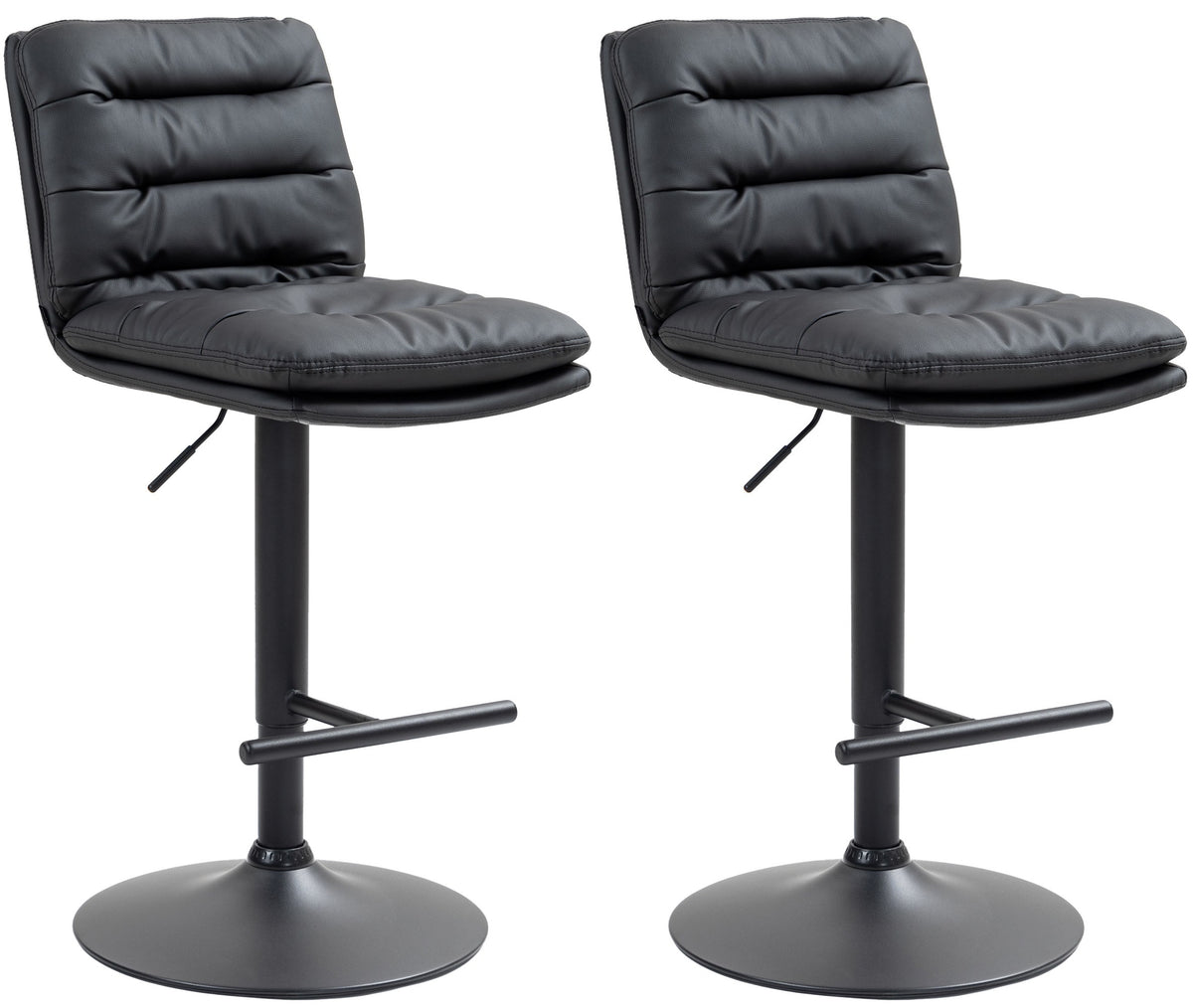 2er Set Barhocker Damar Kunstleder schwarz