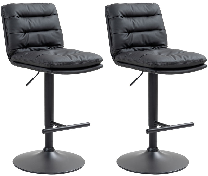 2er Set Barhocker Damar Kunstleder schwarz