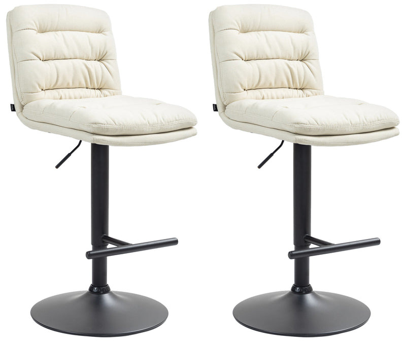 2er Set Barhocker Damar Stoff schwarz