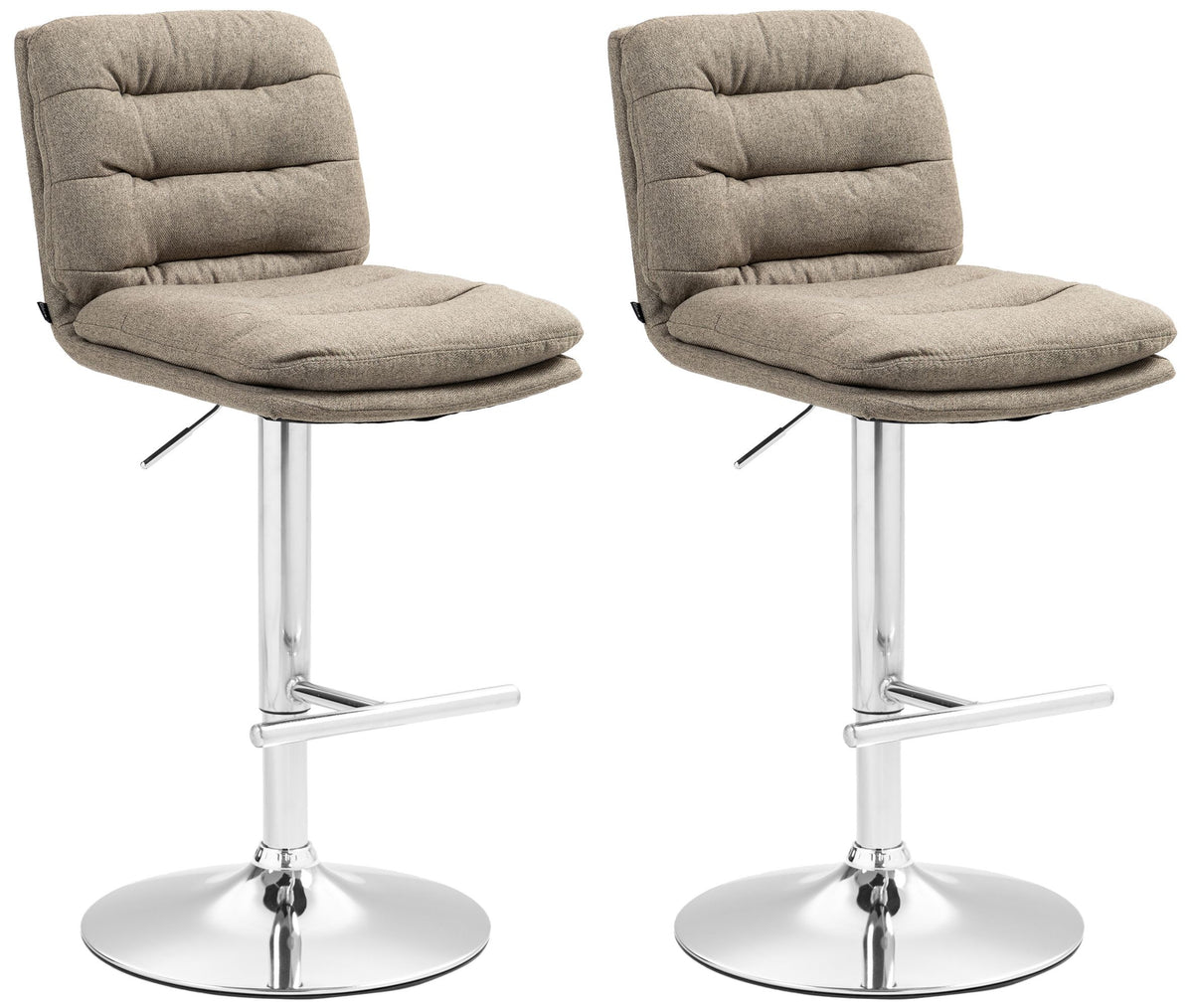 2er Set Barhocker Damar Stoff chrom – Ansicht 8