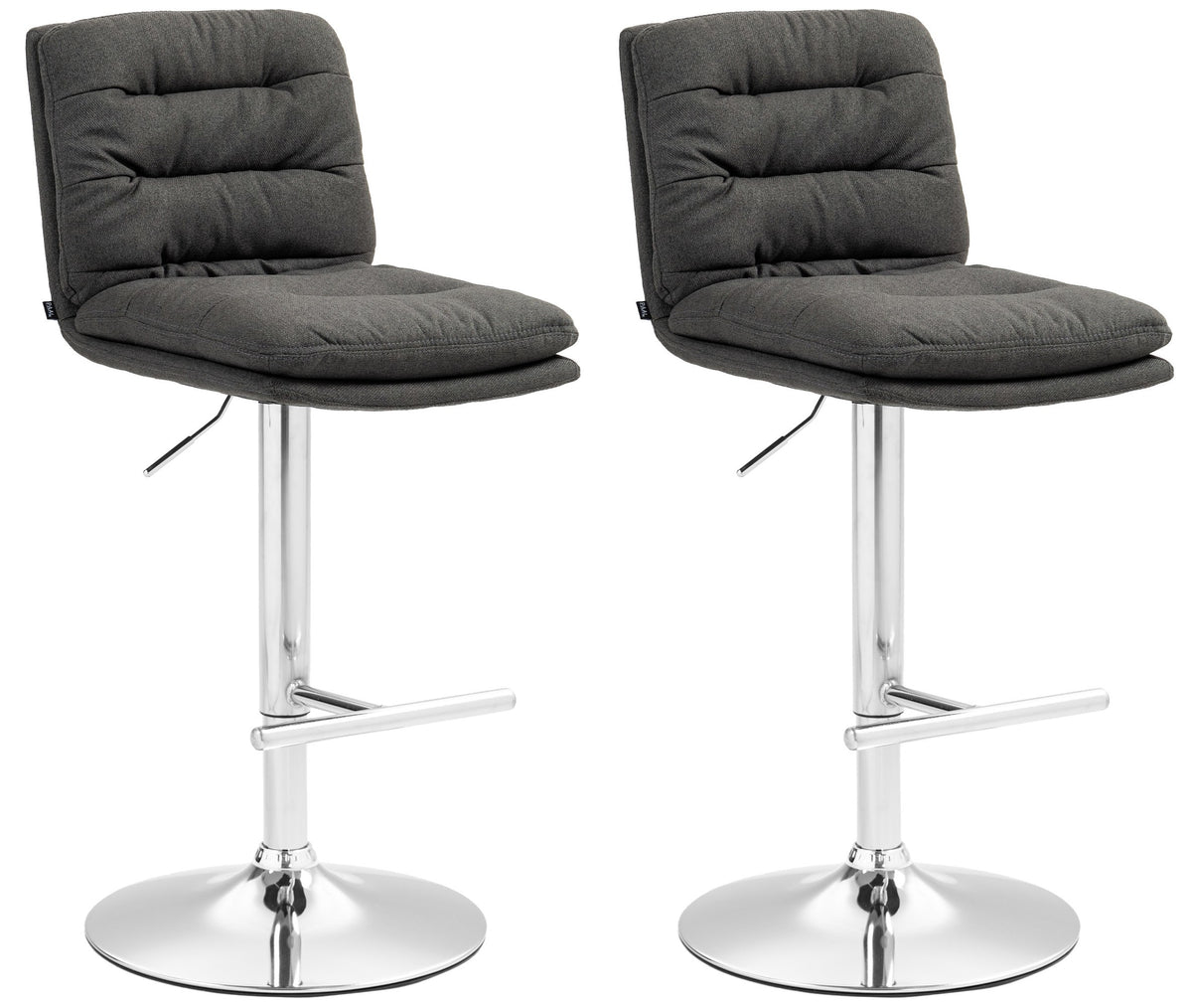2er Set Barhocker Damar Stoff chrom – Ansicht 15