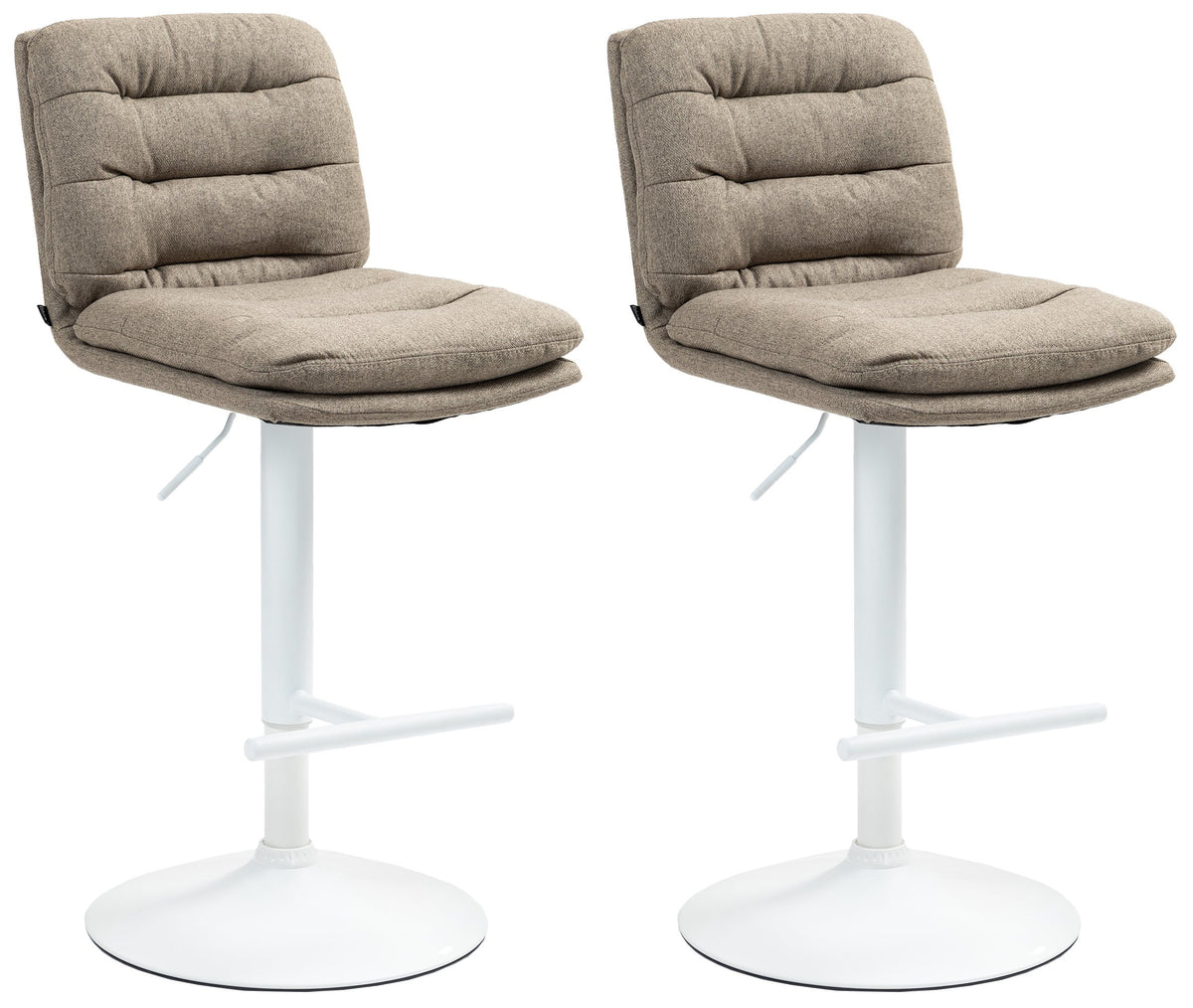 2er Set Barhocker Damar Stoff weiß