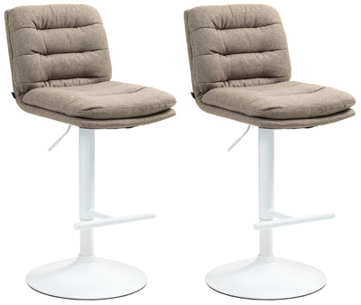 2er Set Barhocker Damar Stoff weiß
