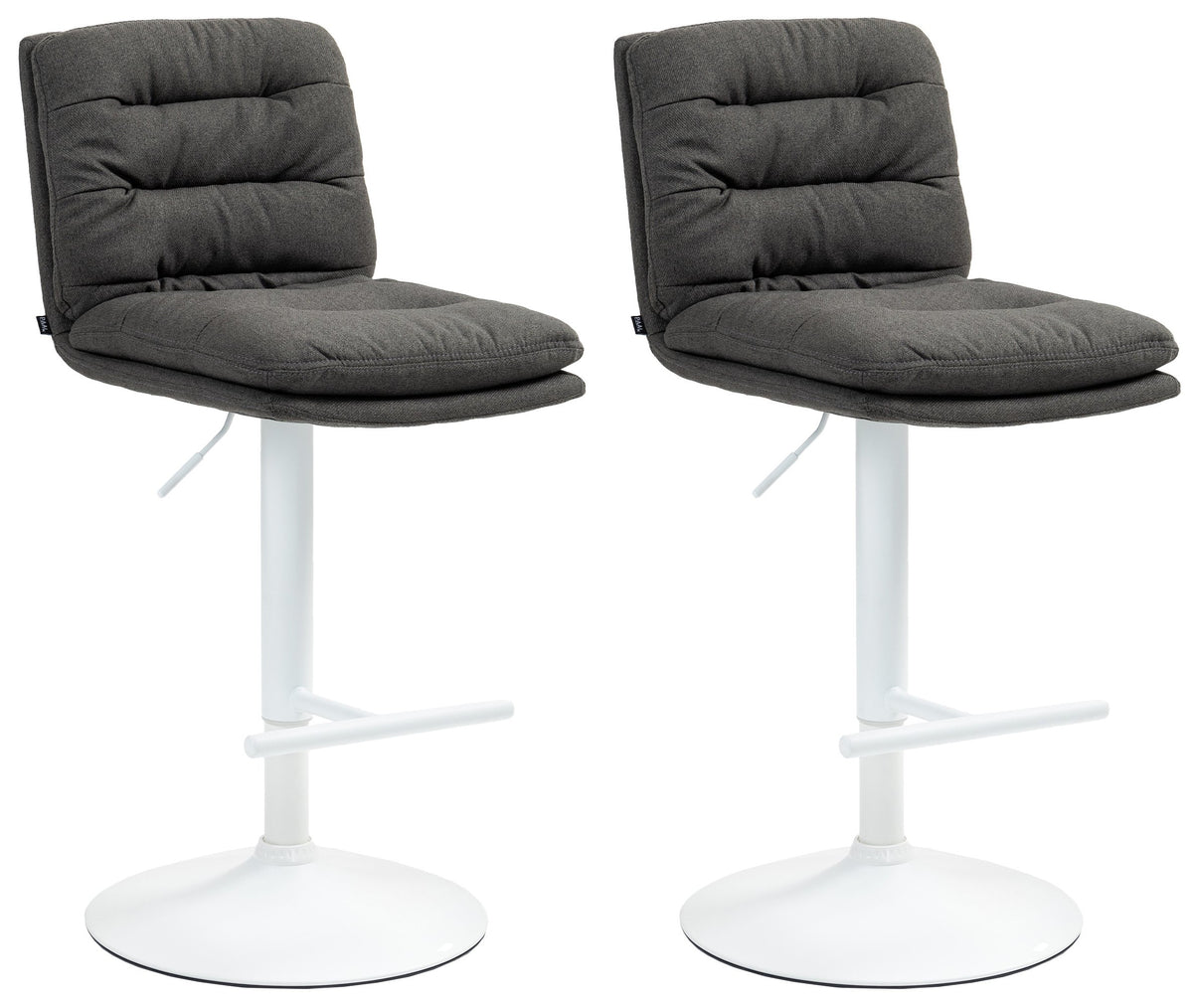 2er Set Barhocker Damar Stoff weiß – Ansicht 15