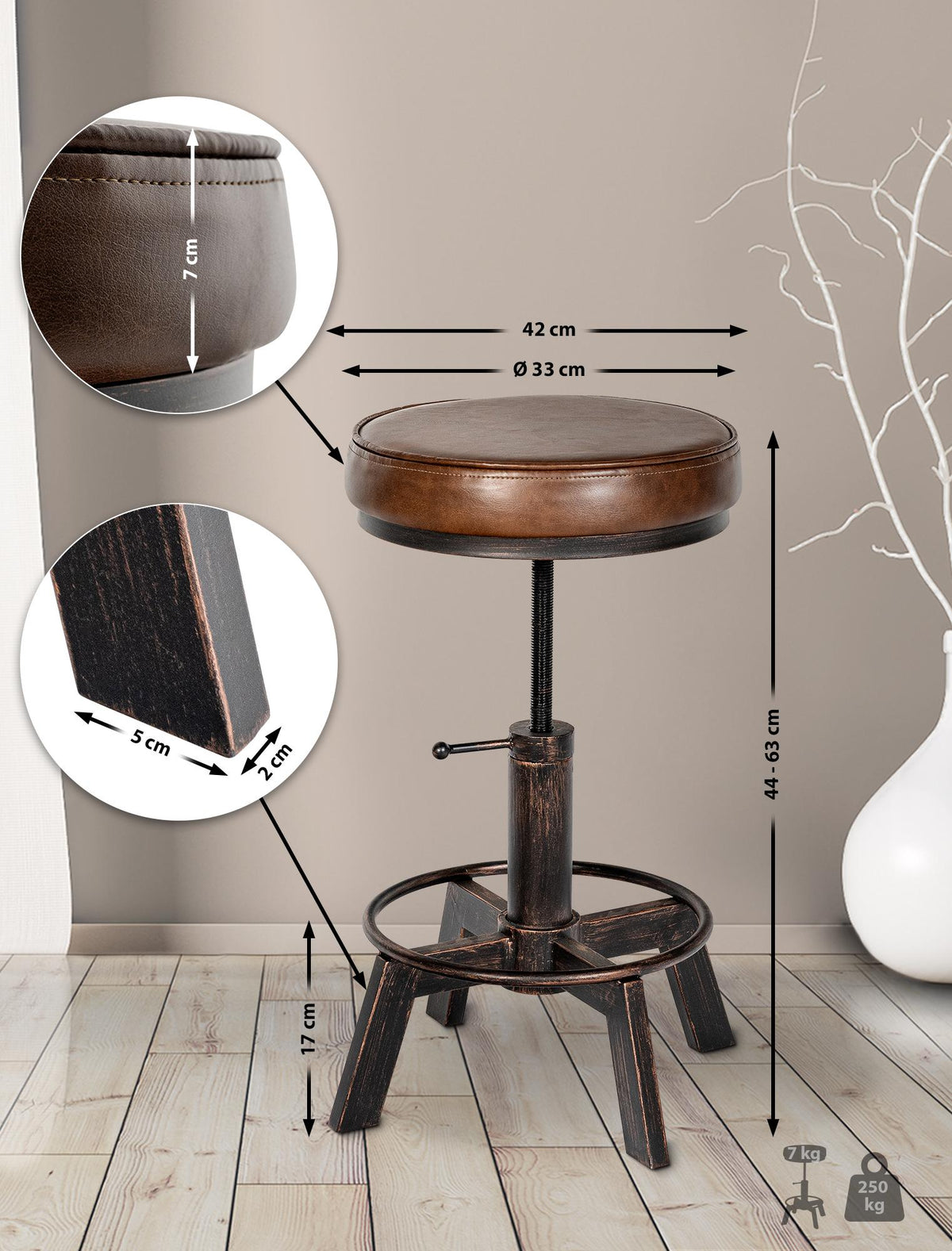 2er Set Hocker Destin – Ansicht 2