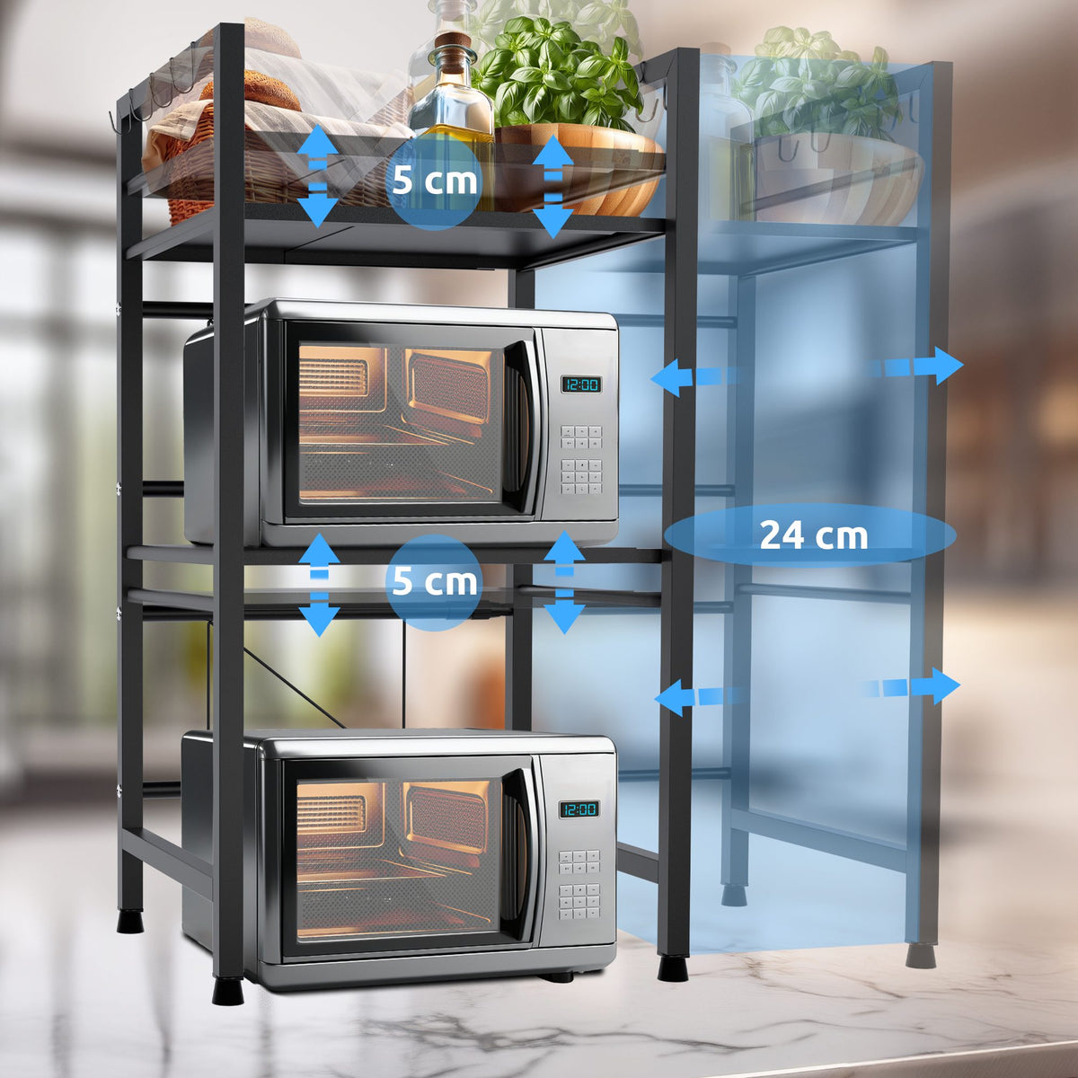 Mikrowellenregal Marana 3-stufig – Ansicht 4