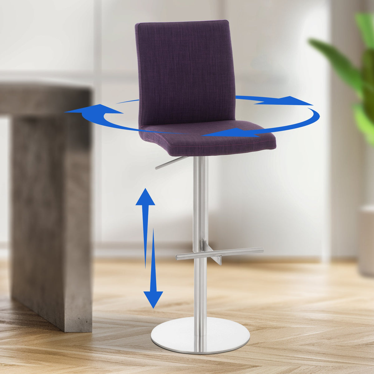 Barhocker Cadiz Stoff edelstahl – Ansicht 4