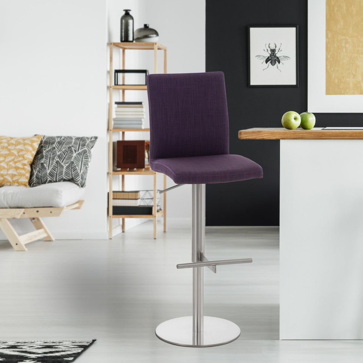 Barhocker Cadiz Stoff edelstahl – Ansicht 3