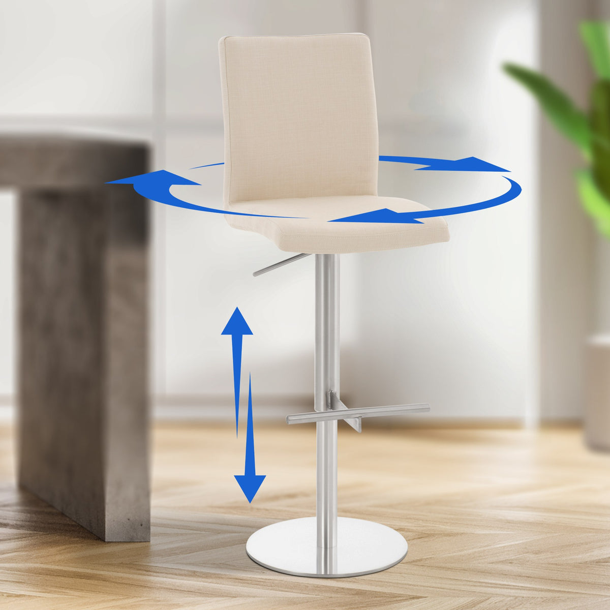 Barhocker Cadiz Stoff edelstahl – Ansicht 18