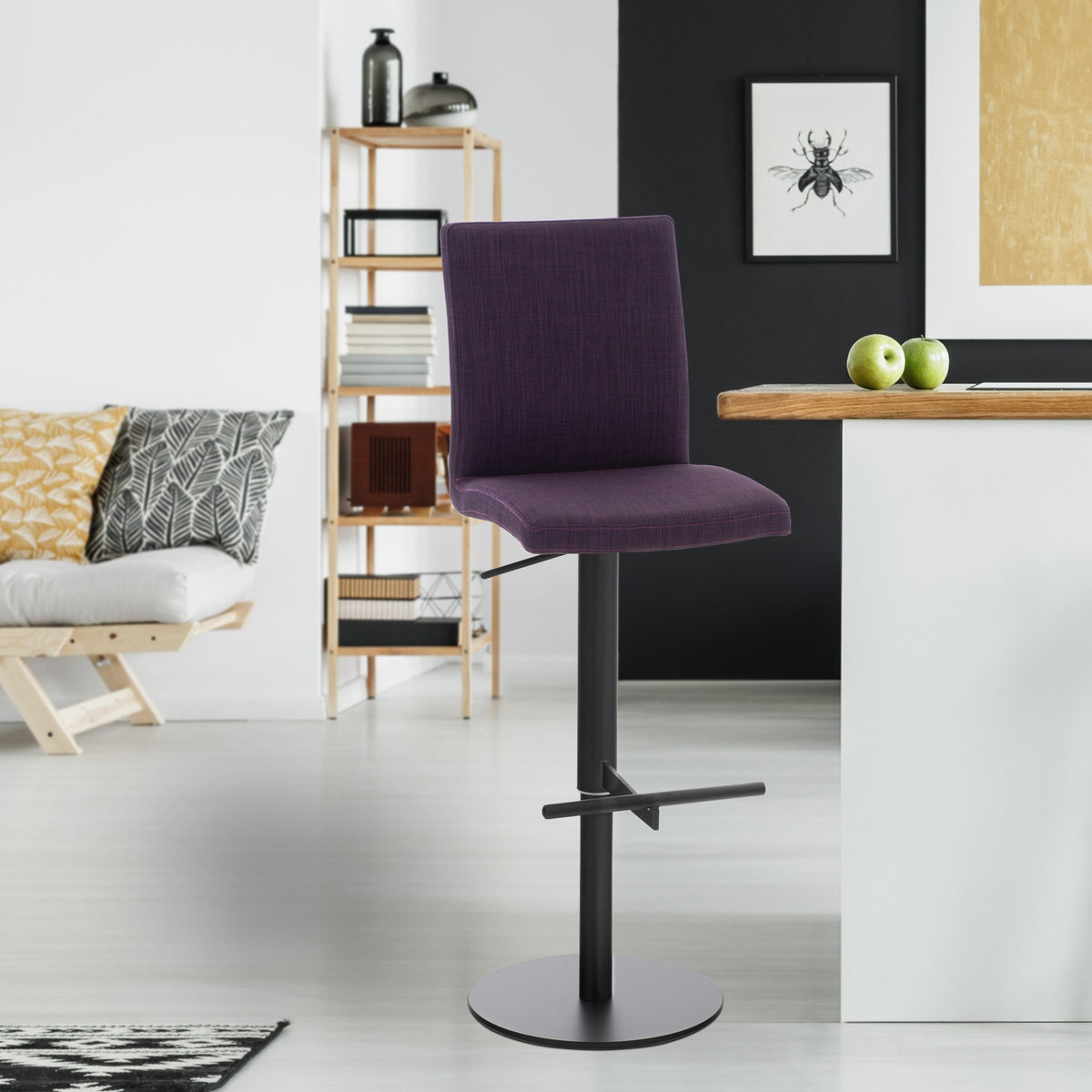 Barhocker Cadiz Stoff schwarz – Ansicht 3