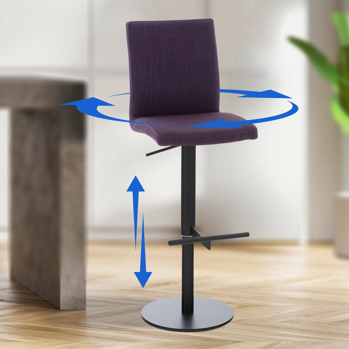 Barhocker Cadiz Stoff schwarz – Ansicht 4