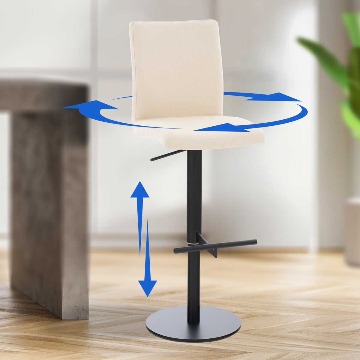 Barhocker Cadiz Stoff schwarz – Ansicht 18