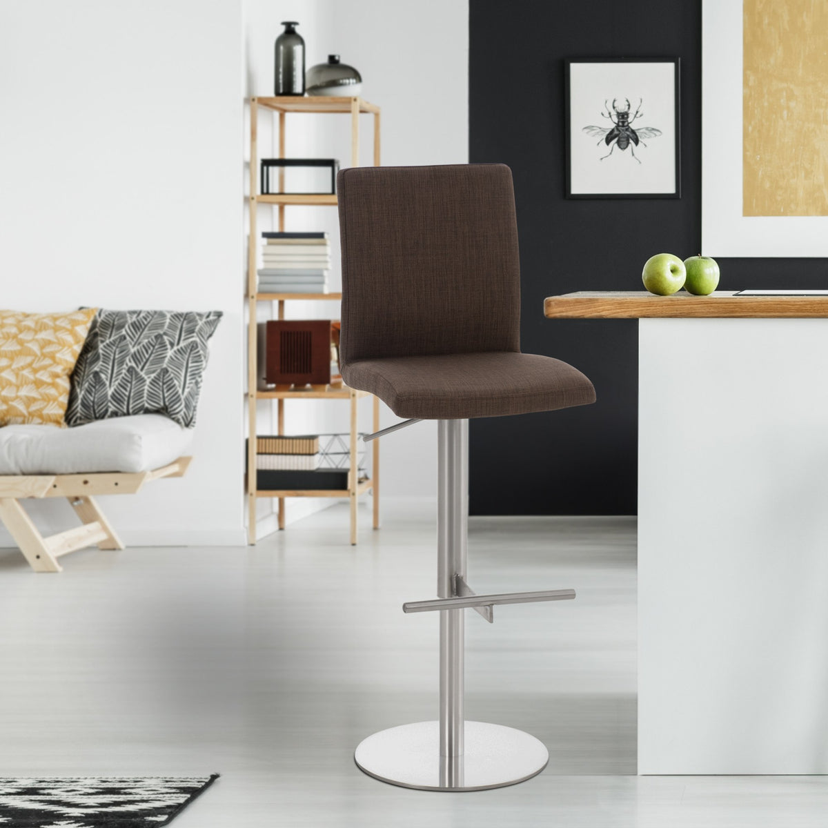 2er Set Barhocker Cadiz Stoff edelstahl – Ansicht 3