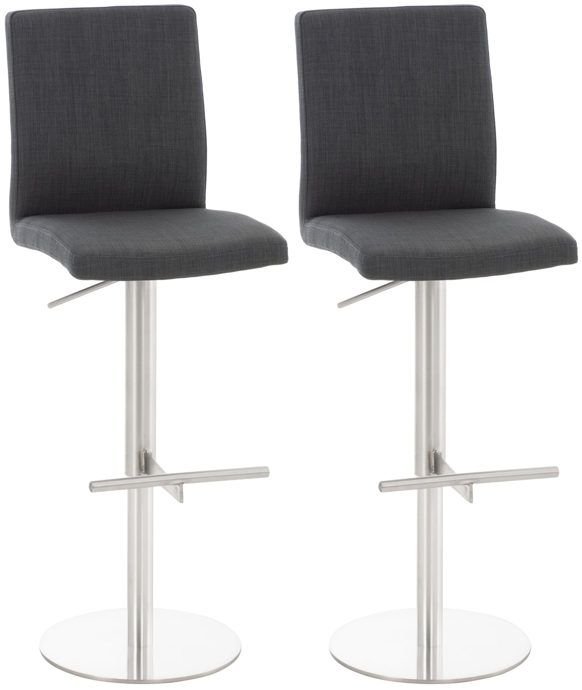 2er Set Barhocker Cadiz Stoff edelstahl