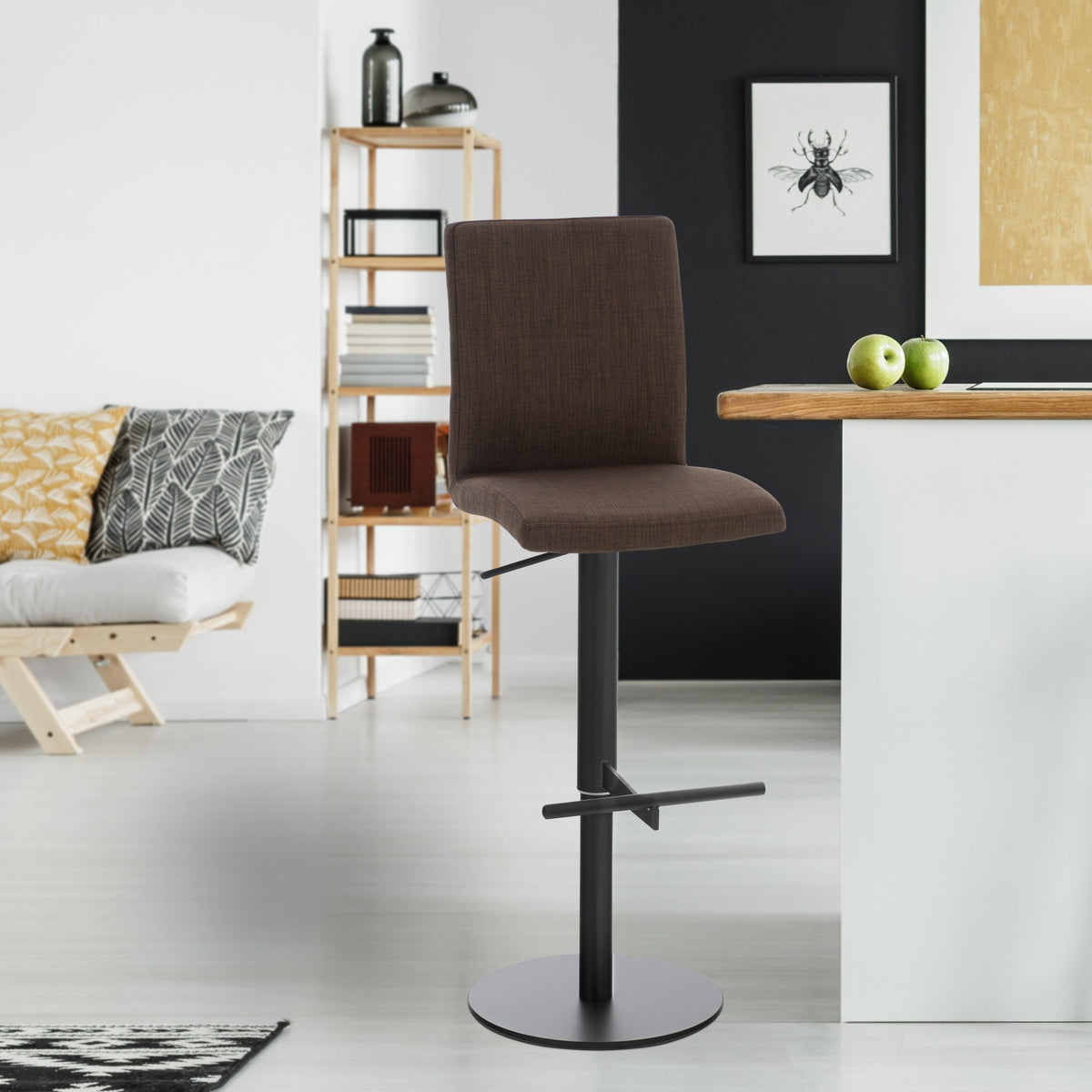2er Set Barhocker Cadiz Stoff schwarz – Ansicht 3