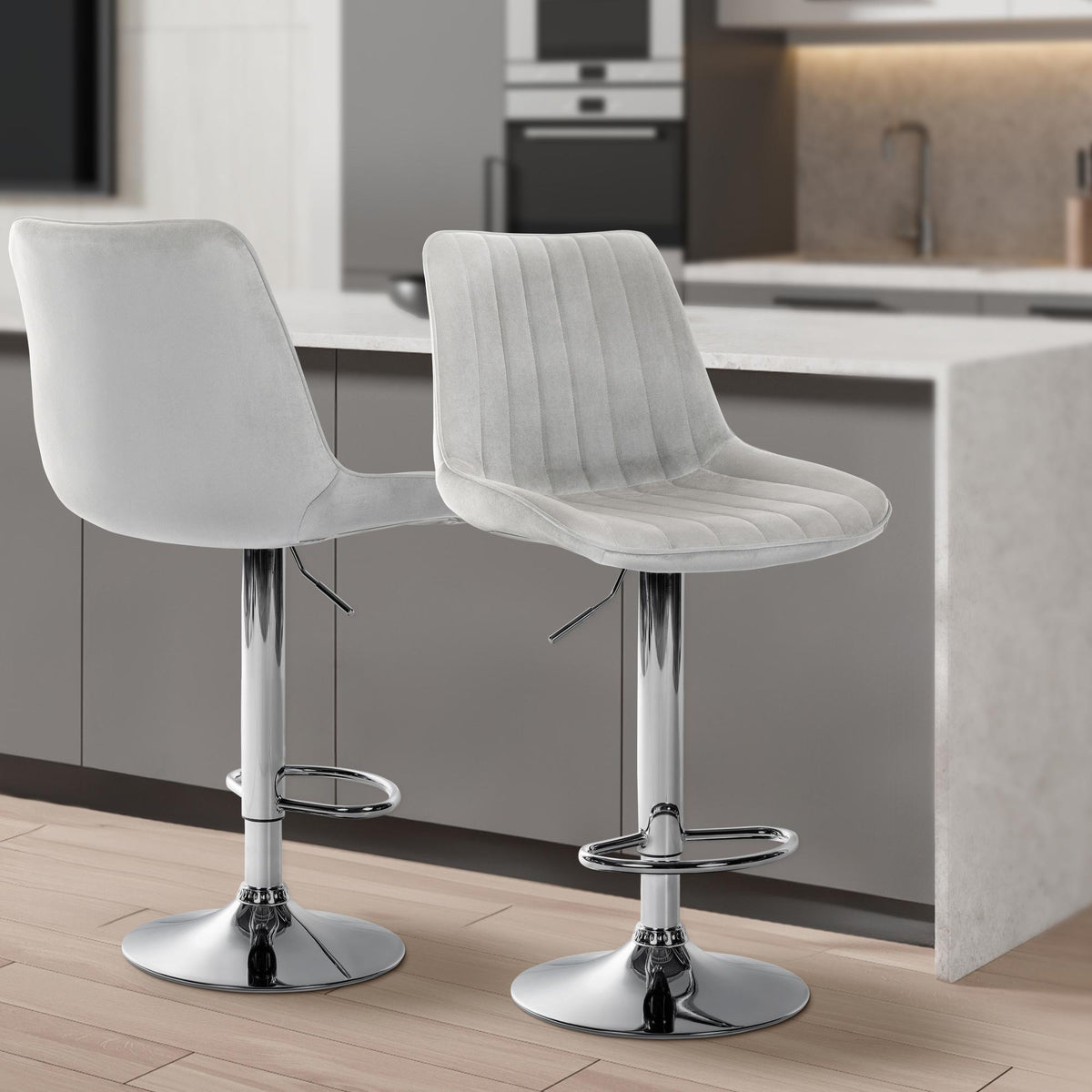 Barhocker Toni Samt chrom – Ansicht 3