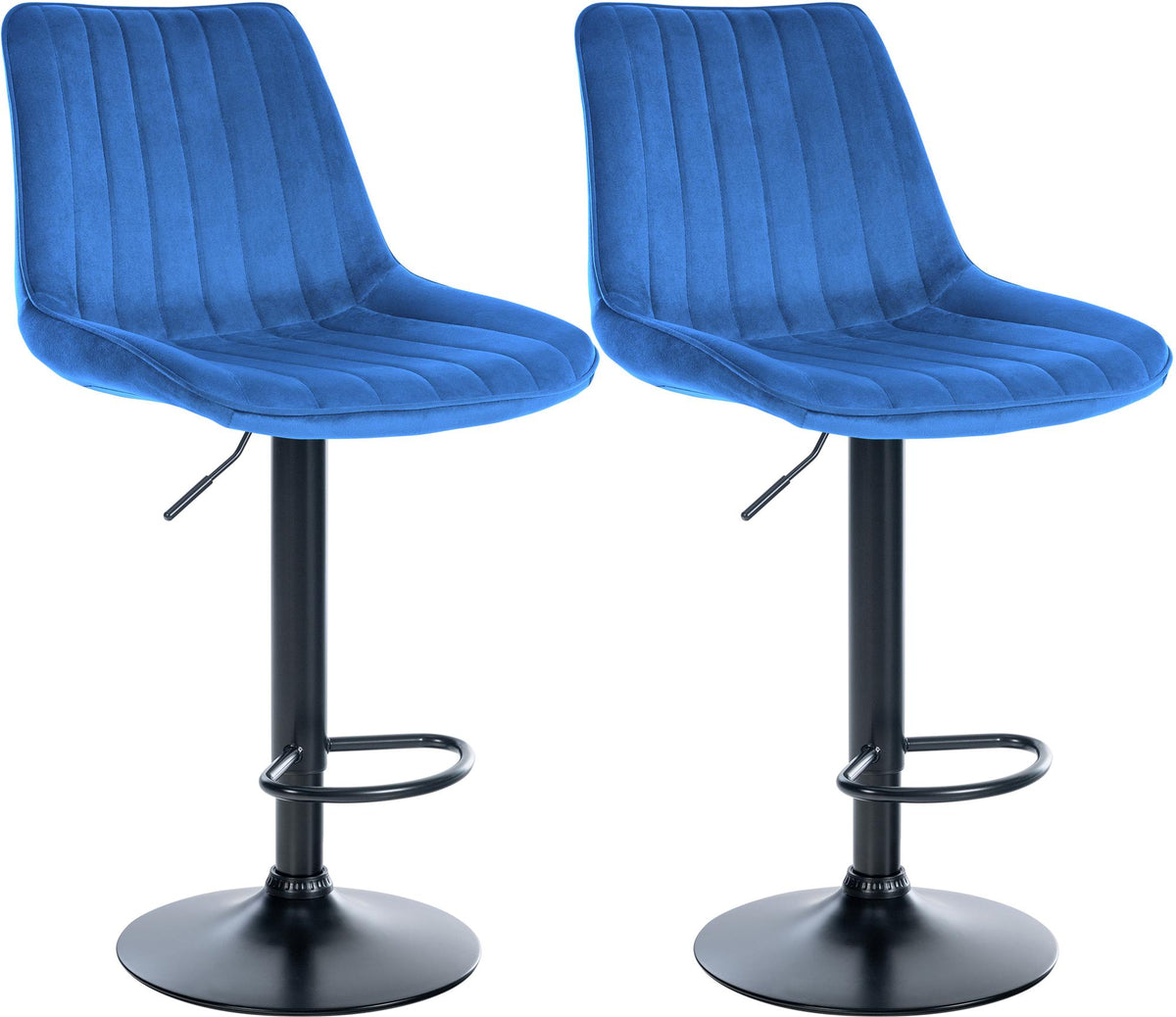 2er Set Barhocker Toni Samt schwarz