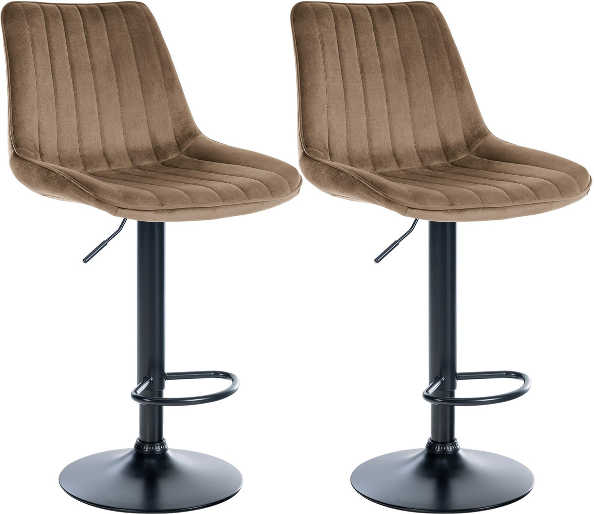 2er Set Barhocker Toni Samt schwarz – Ansicht 8