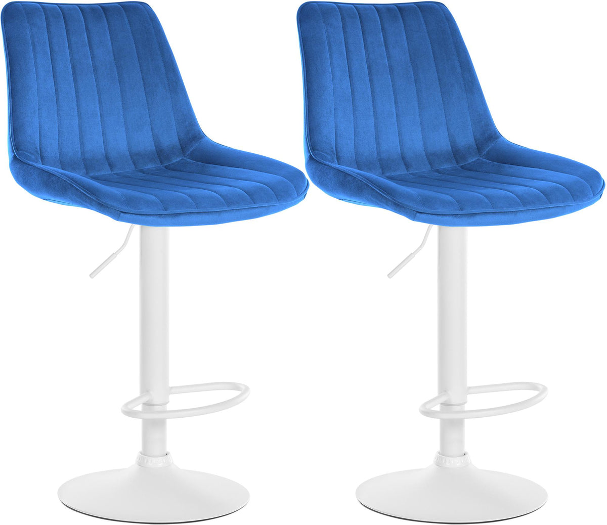 2er Set Barhocker Toni Samt weiß