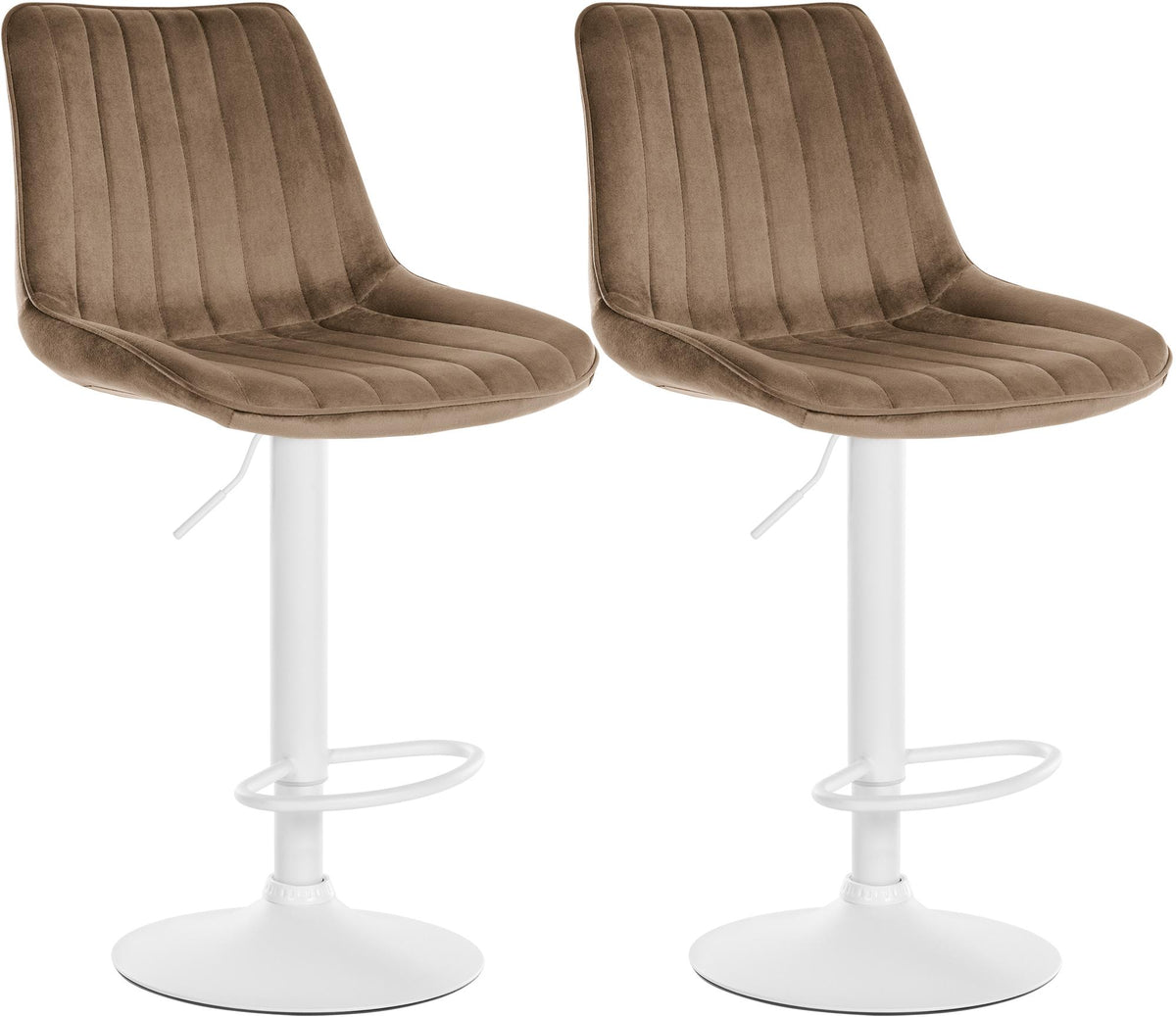 2er Set Barhocker Toni Samt weiß – Ansicht 8