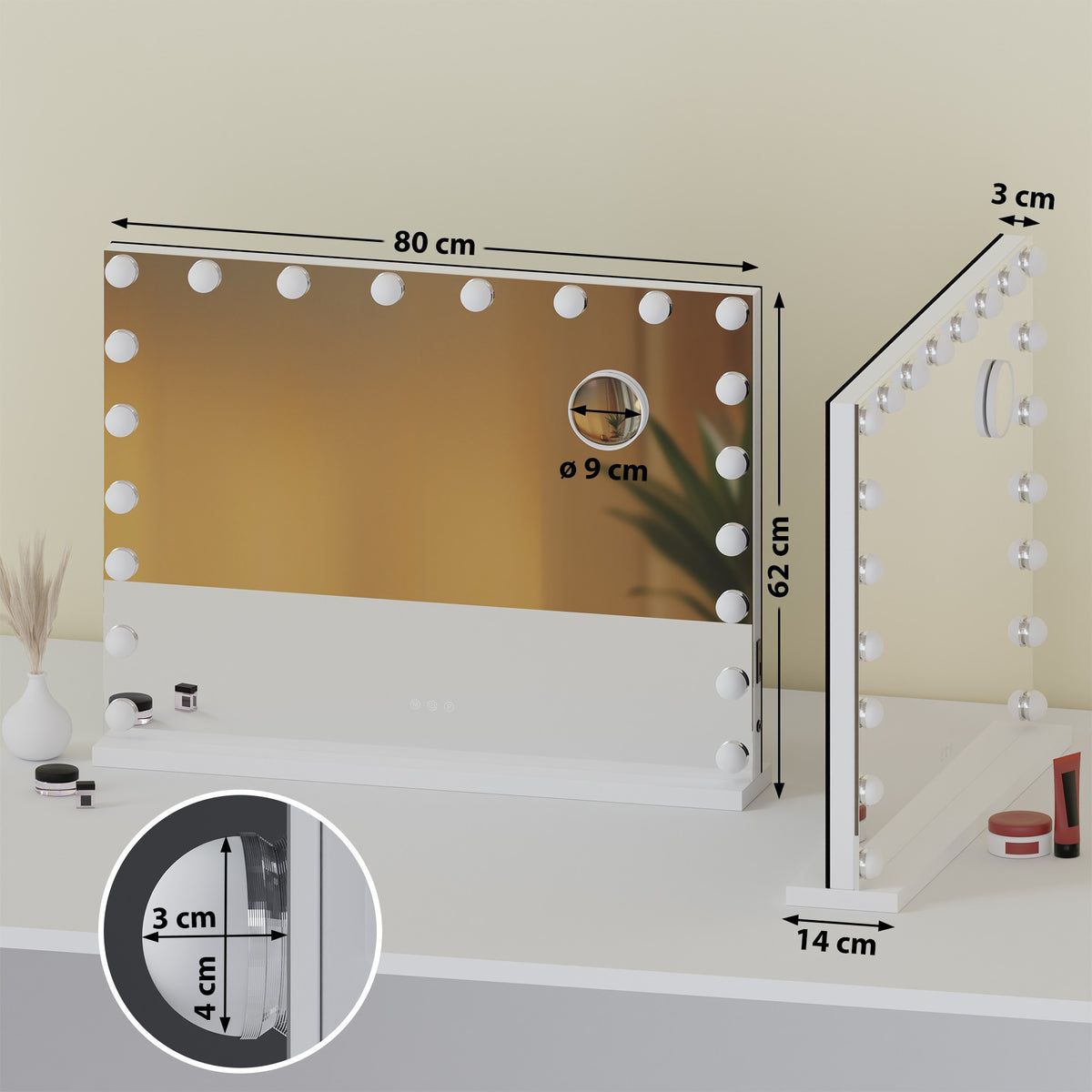 Schminkspiegel Norlina ohne Bluetooth – Ansicht 7