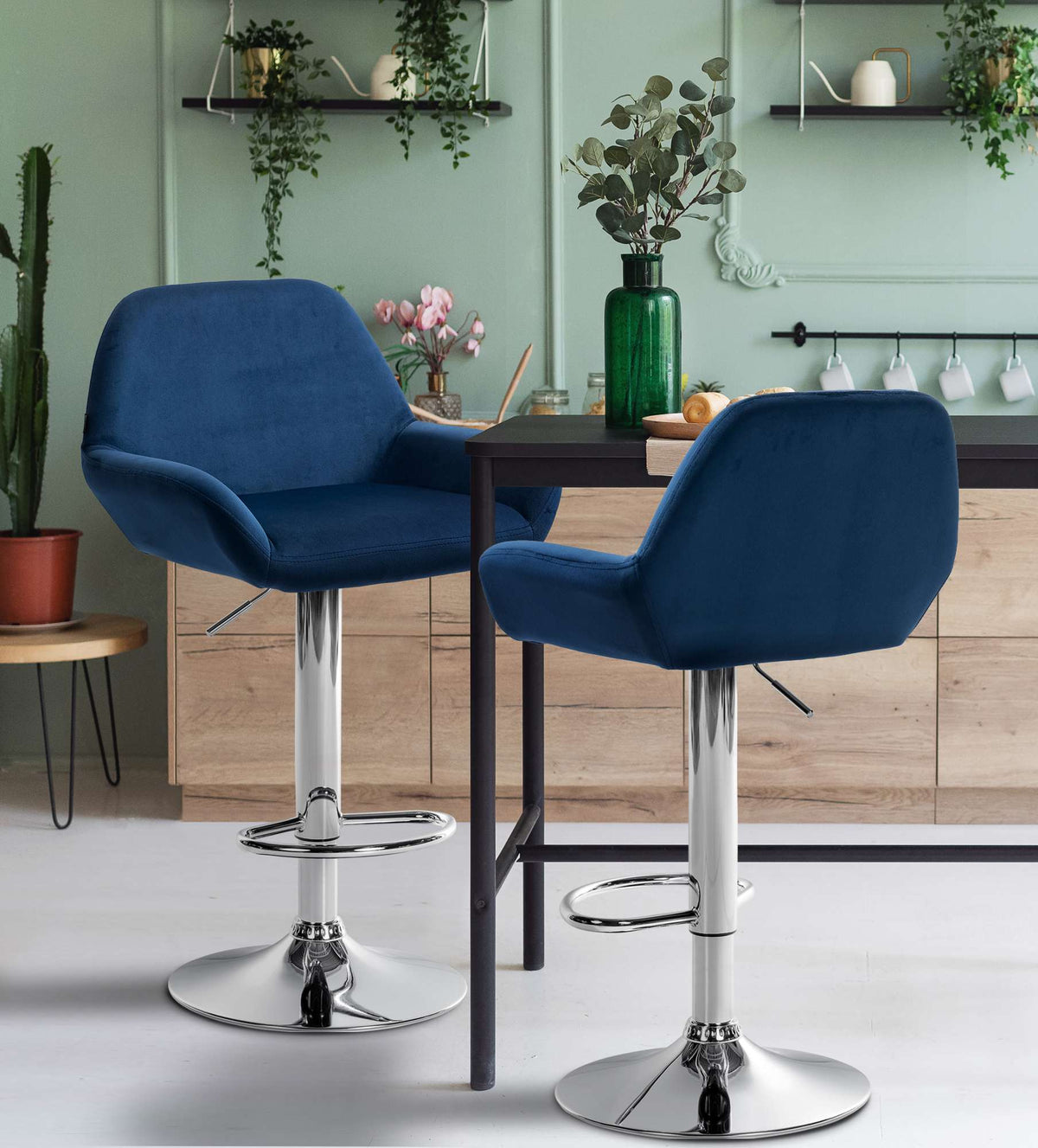 Barhocker Braga Samt chrom – Ansicht 10