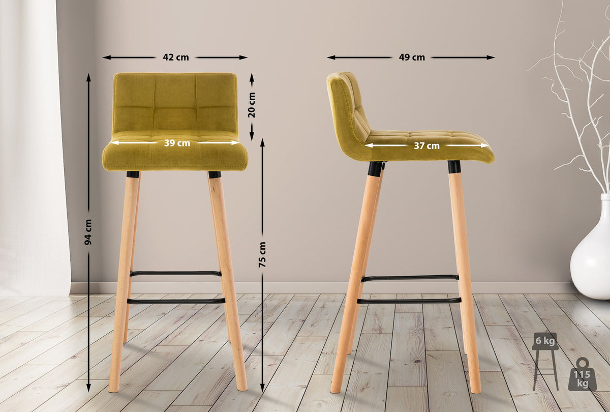 Barhocker Lincoln Samt – Ansicht 16