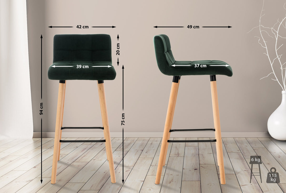 Barhocker Lincoln Samt – Ansicht 9