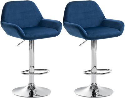 2er Set Barhocker Braga Samt chrom