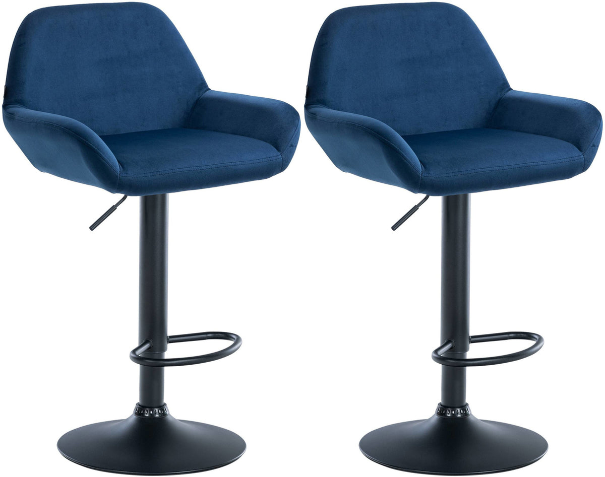 2er Set Barhocker Braga Samt schwarz