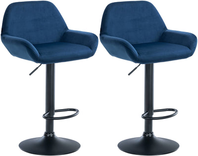 2er Set Barhocker Braga Samt schwarz